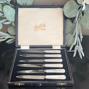 ✨ Vintage Butler’s Sheffield Steak Knives – Set of 6